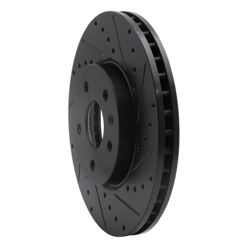 Buick Allure Brake Rotor (1) - Front Right - R1 Concepts - Drilled & Slotted - Black - `10-`25